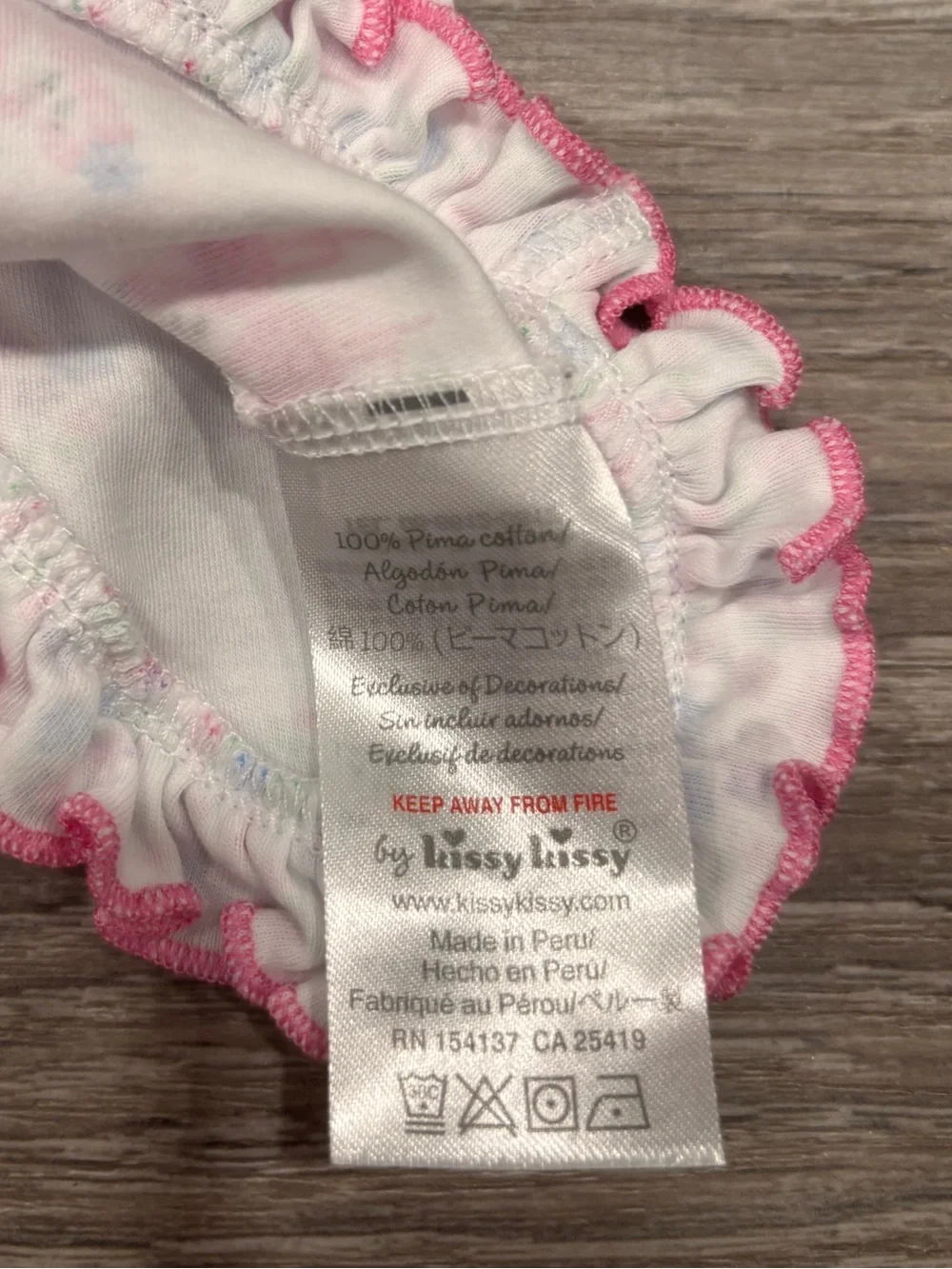 Kissy Kissy 3-6 Months Girls Flamingo Ruffle 2 Piece Sunsuit 100% Pima Cotton